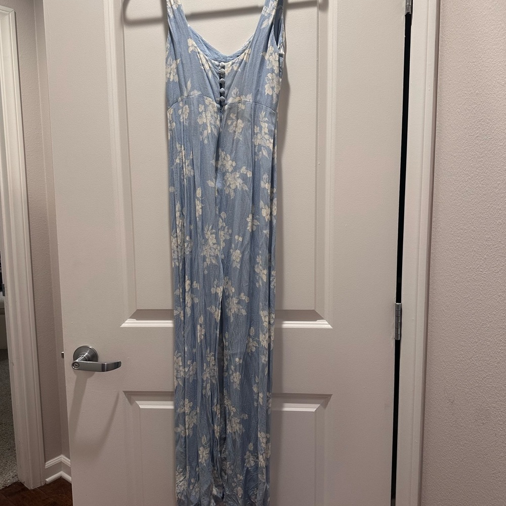 Blue and white floral dress